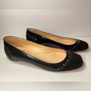 Christian Louboutin ballets flats suede patent studded black 37 6.5
